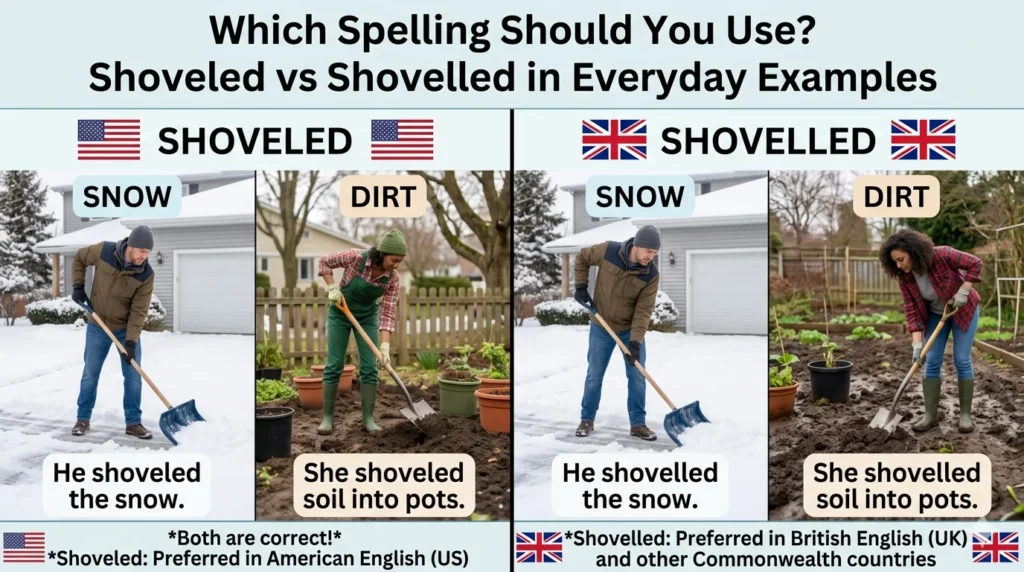 shovelled or shoveled