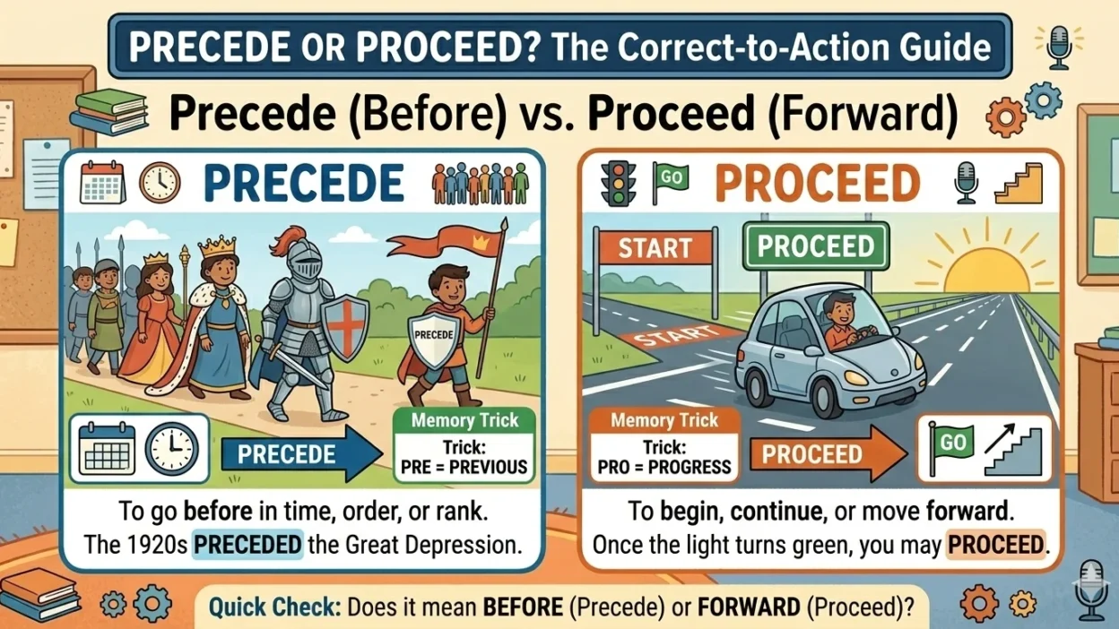 proceed or precede