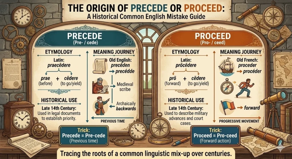 proceed or precede