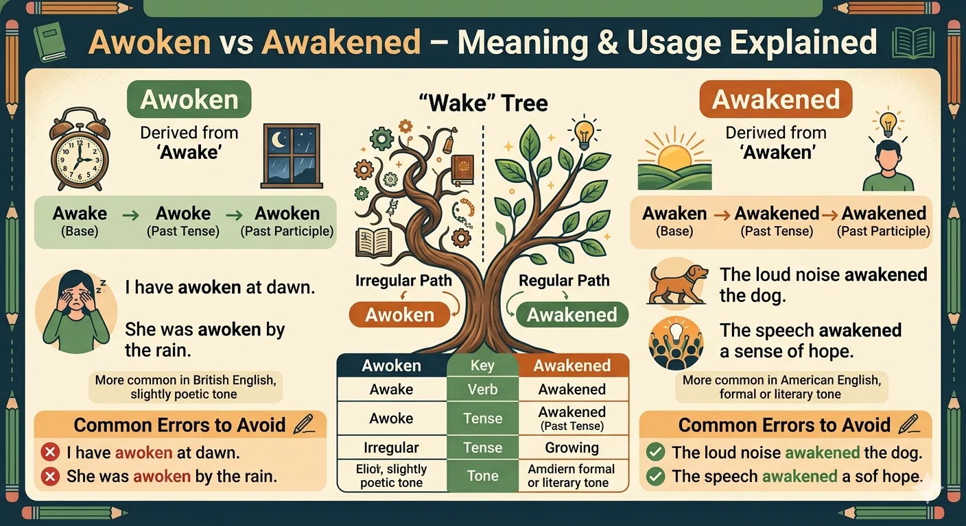 Awokien Awoken vs Awakened Meaning & Usage Explained ️
