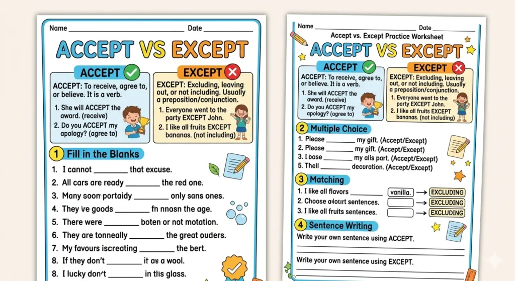 accept vs except
