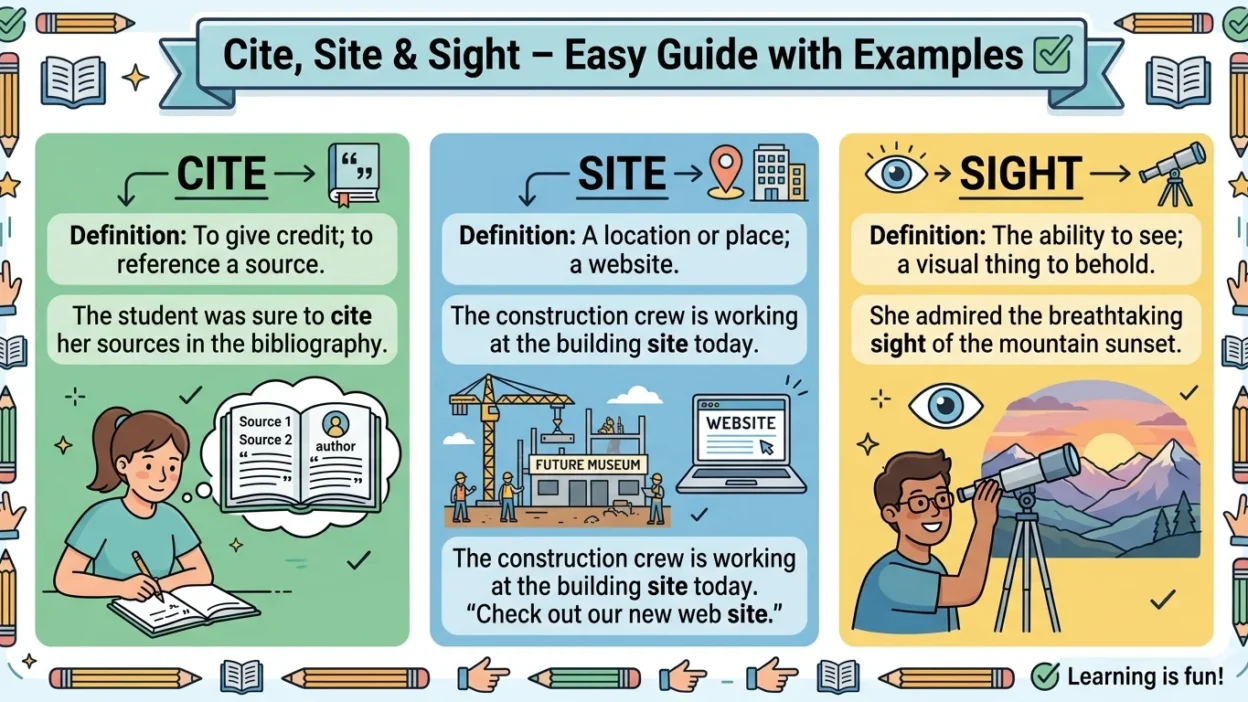 cite vs site vs sight