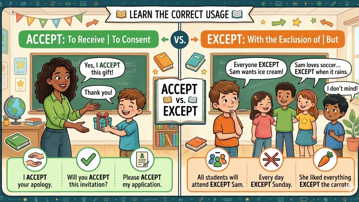 accept vs except