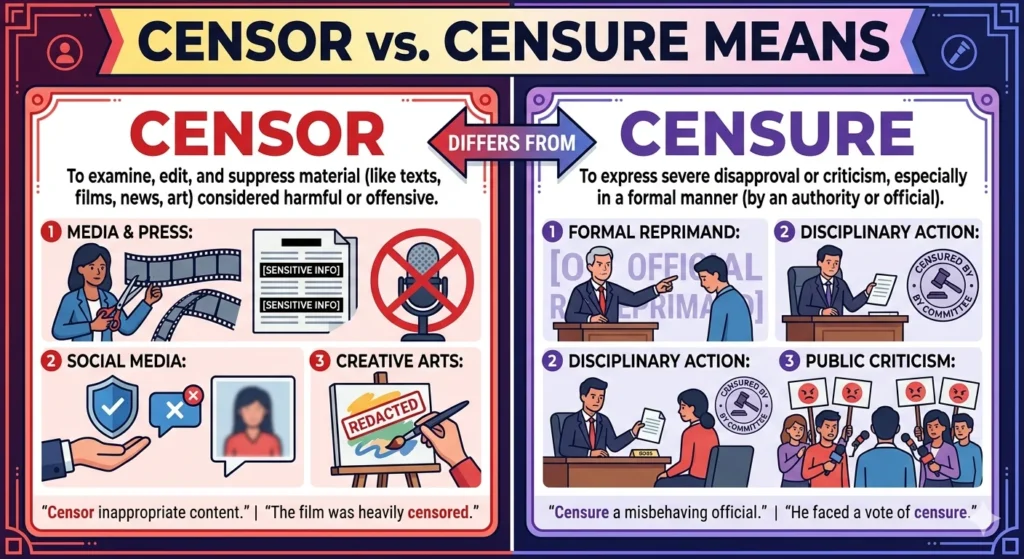 censor vs censure