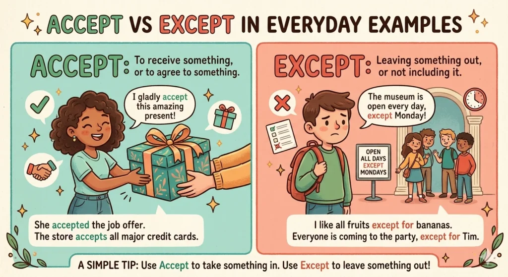 accept vs except