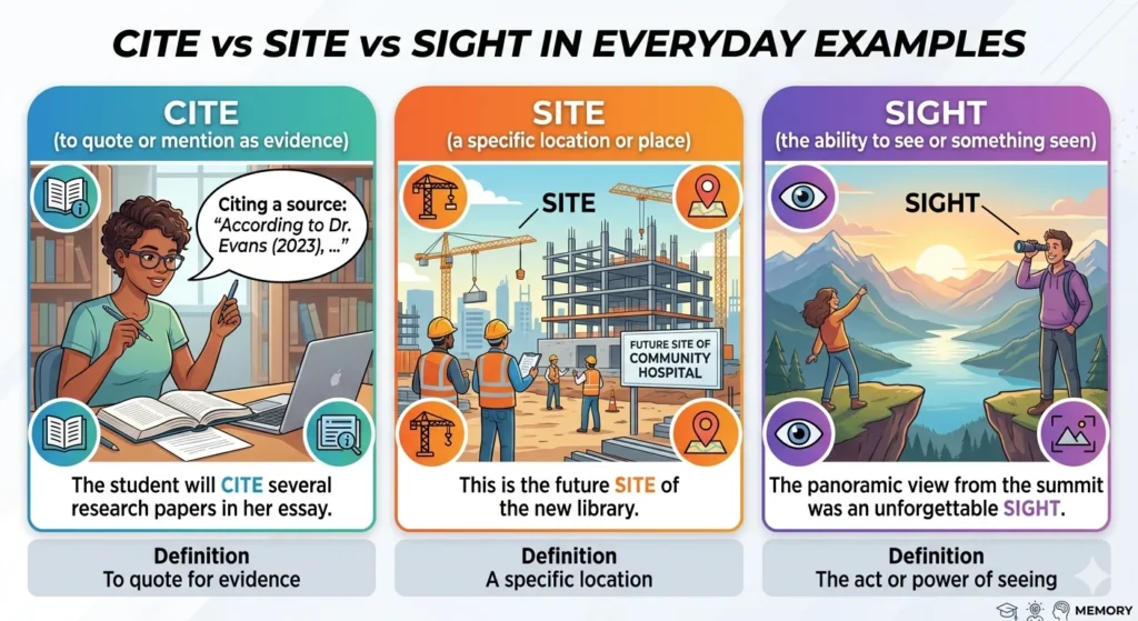 cite vs site vs sight
