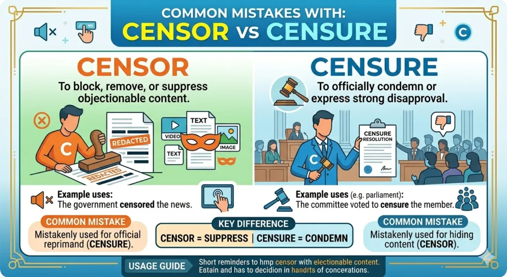 censor vs censure