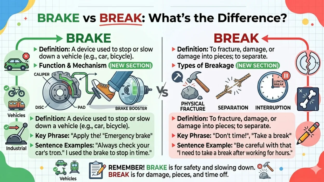 brake vs break