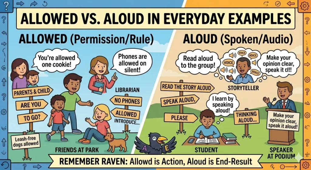 allowed vs aloud