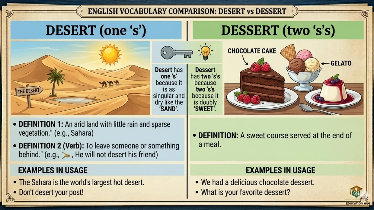 desert vs dessert