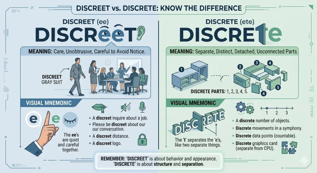 discreet vs discrete
