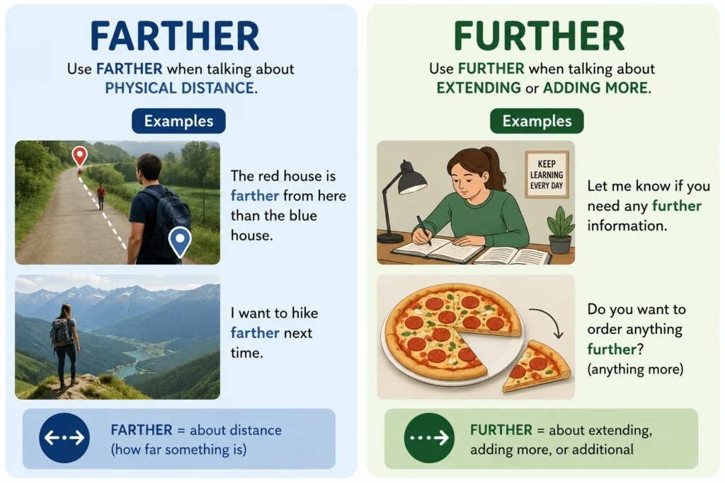 farther vs further