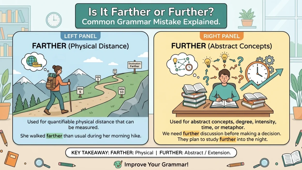 farther vs further