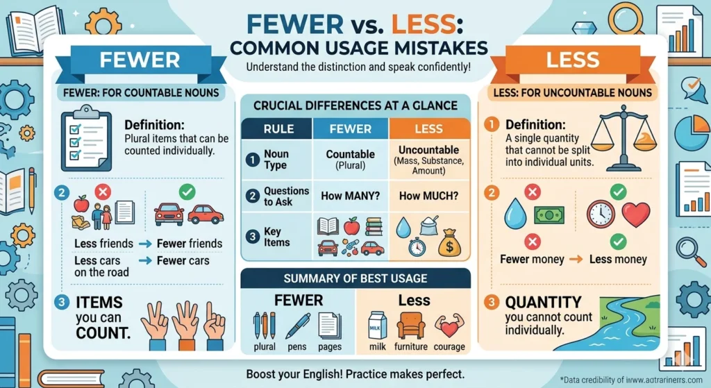 fewer vs less