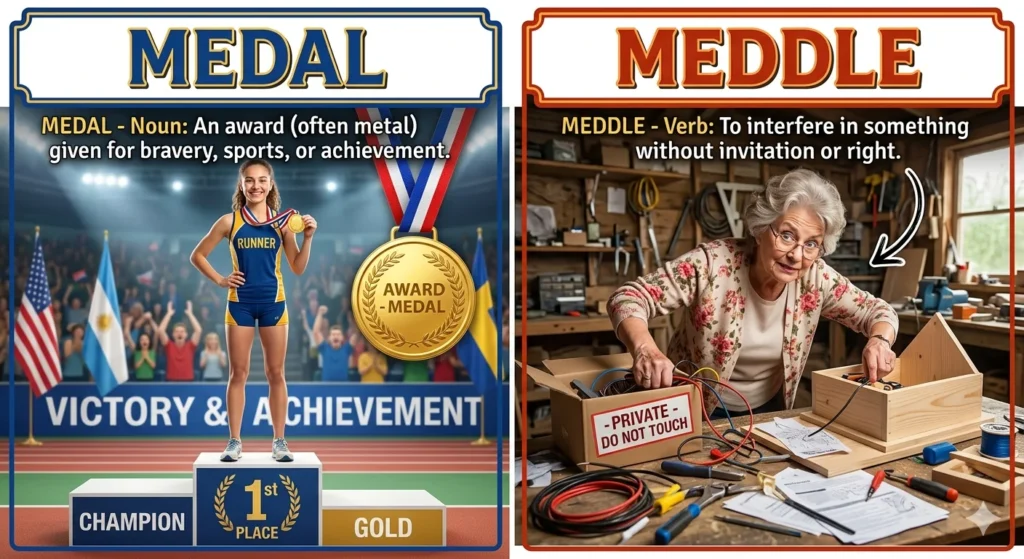 medal vs meddle