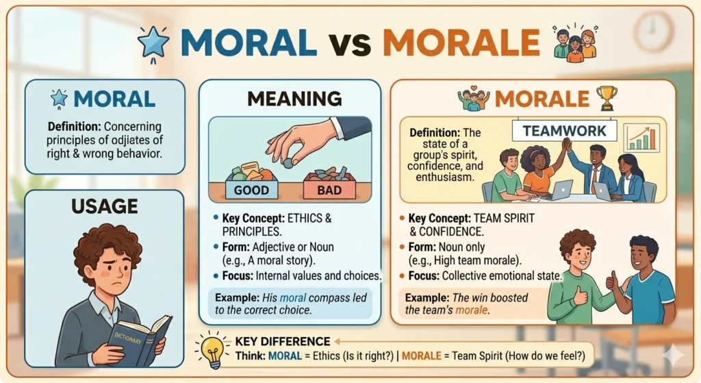 moral vs morale