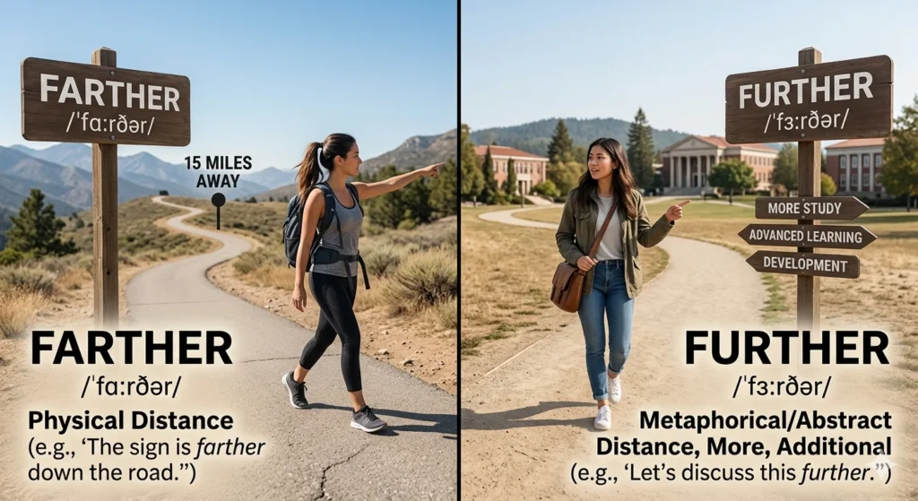 farther vs further