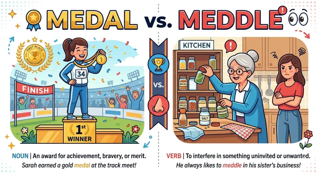 medal vs meddle